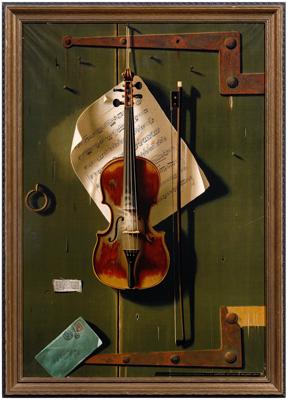 Chromolithograph after Harnett,