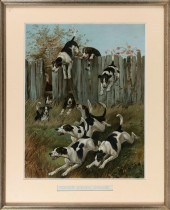 CHROMOLITHOGRAPH "HERE THEY CO