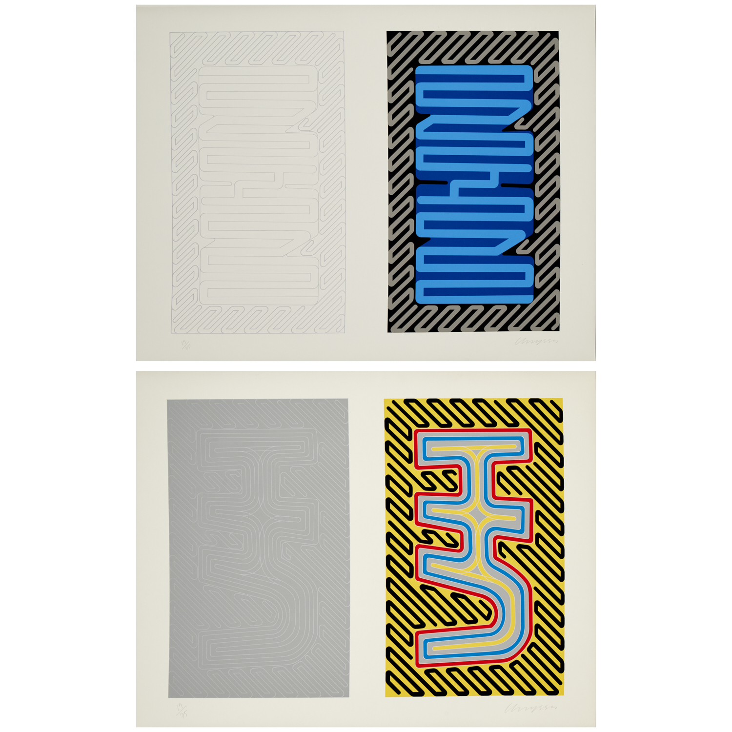 CHRYSSA, (2) LARGE SERIGRAPHS, 1980