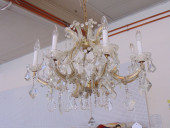 CHRYSTAL CHANDELIER, GLASS COV