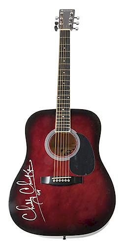 CHUBBY CHECKER SIGNED GUITAR.Chubby