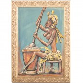 CHUX. WOMAN AT WORK, OIL (Came