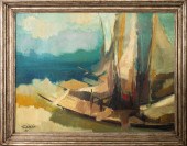 CICCIO BOATING SCENE OIL ON CA