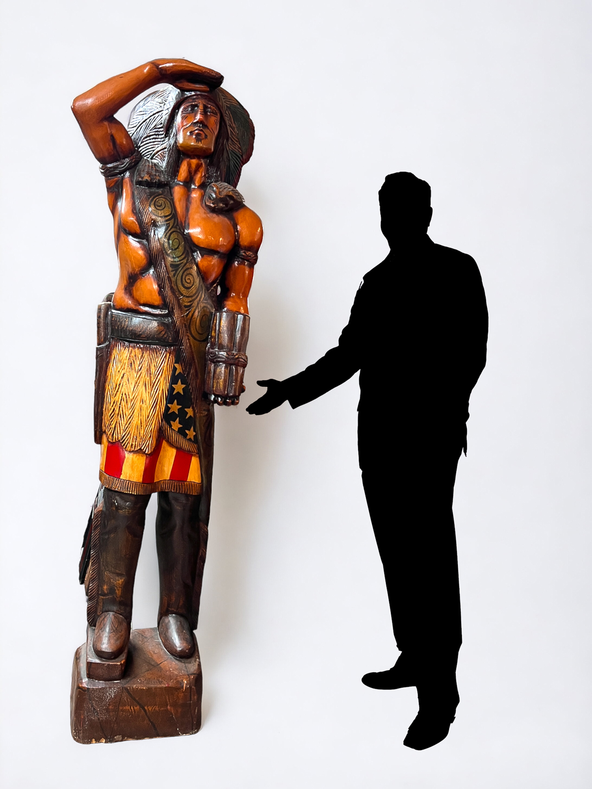 CIGAR STORE INDIAN CHIEF: Carved of