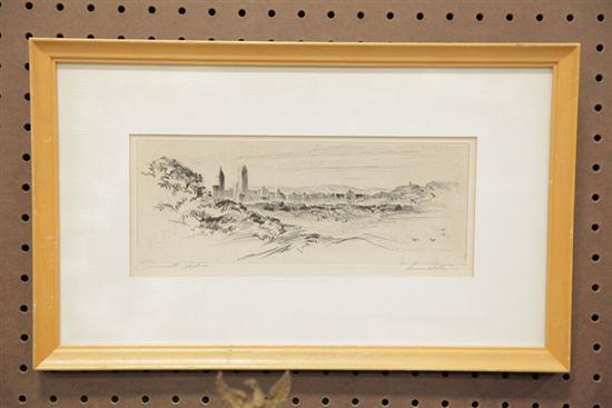 CINCINNATI  OHIO SKYLINE ETCHING.