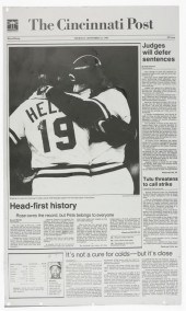 CINCINNATI POST 1985 PETE ROSE