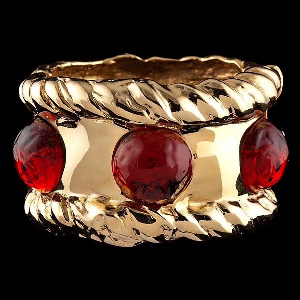 Ciner Hinged Cuff with Cabochons