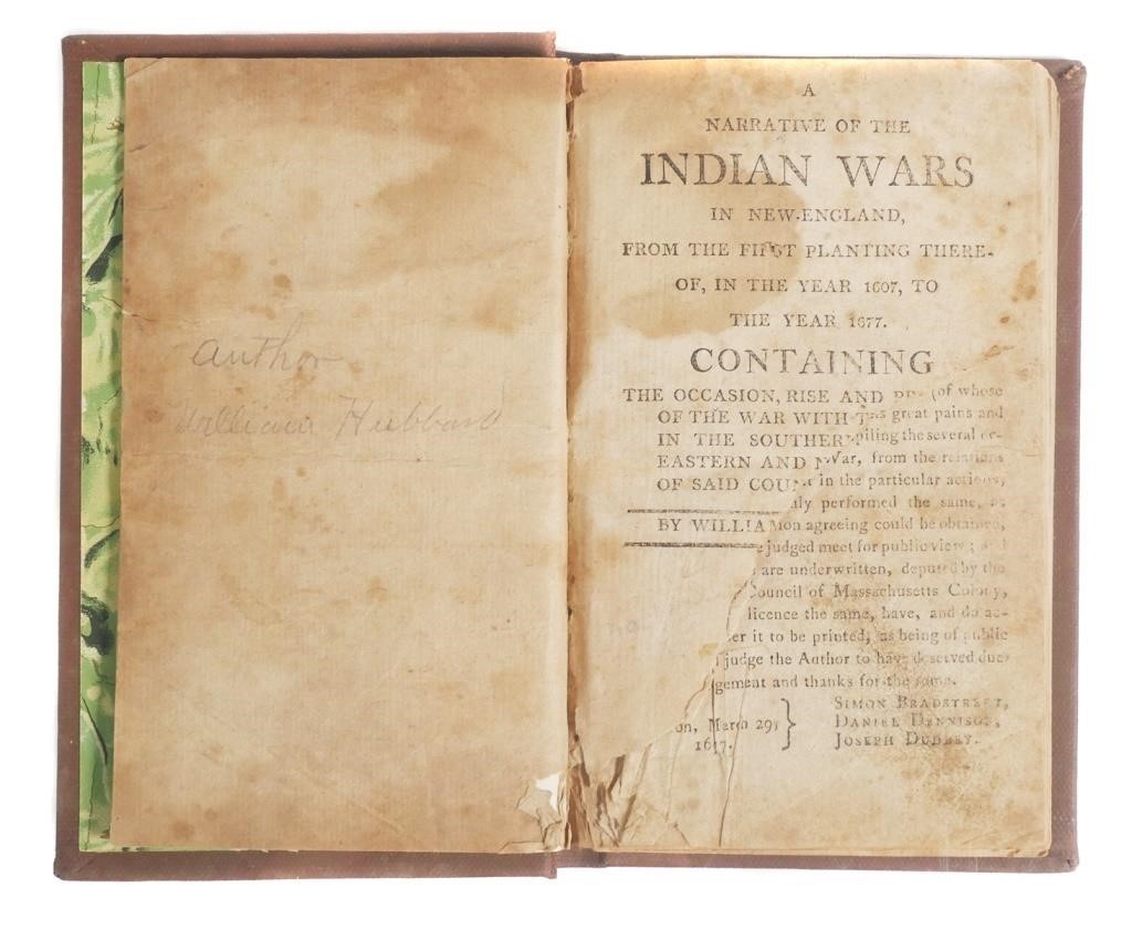 CIRCA 1800 INDIAN WARS OF NEW