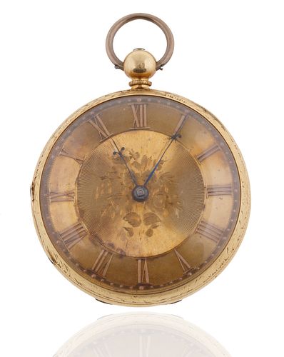 CIRCA 1840 ALL GOLD FLORAL ENGRAVED