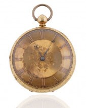 CIRCA 1840 ALL GOLD FLORAL ENG