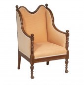CIRCA 1920 UPHOLSTERED MAHOGAN