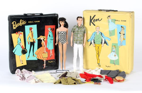 CIRCA 1960 BARBIE AND KEN DOLLS,