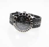 Circular black dial with three