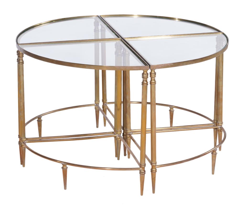 CIRCULAR BRASS & GLASS 4 PART LOW