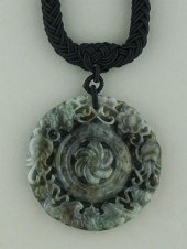 CIRCULAR JADE GLASS PENDANT ON