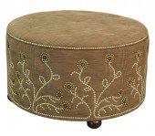 CIRCULAR POOF, HAVING BRASS TA