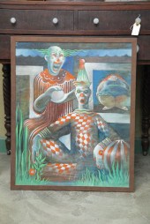 CIRCUS CLOWN PAINTING BY FRANK