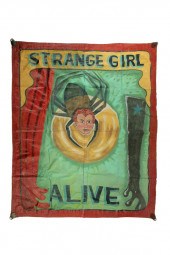 CIRCUS SIDESHOW BANNER.  Ameri