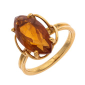 CITRINE, 18K YELLOW GOLD RING<