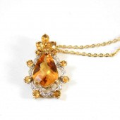 CITRINE AND DIAMOND PENDANT NE
