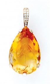 Citrine and diamond pendant pe