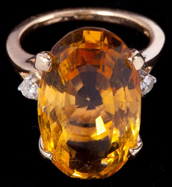 Citrine and Diamond Ringcirca