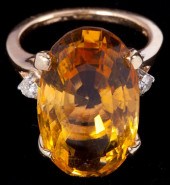 Citrine and Diamond Ringcirca