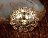 CITRINE AND EIGHTEEN KARAT GOL