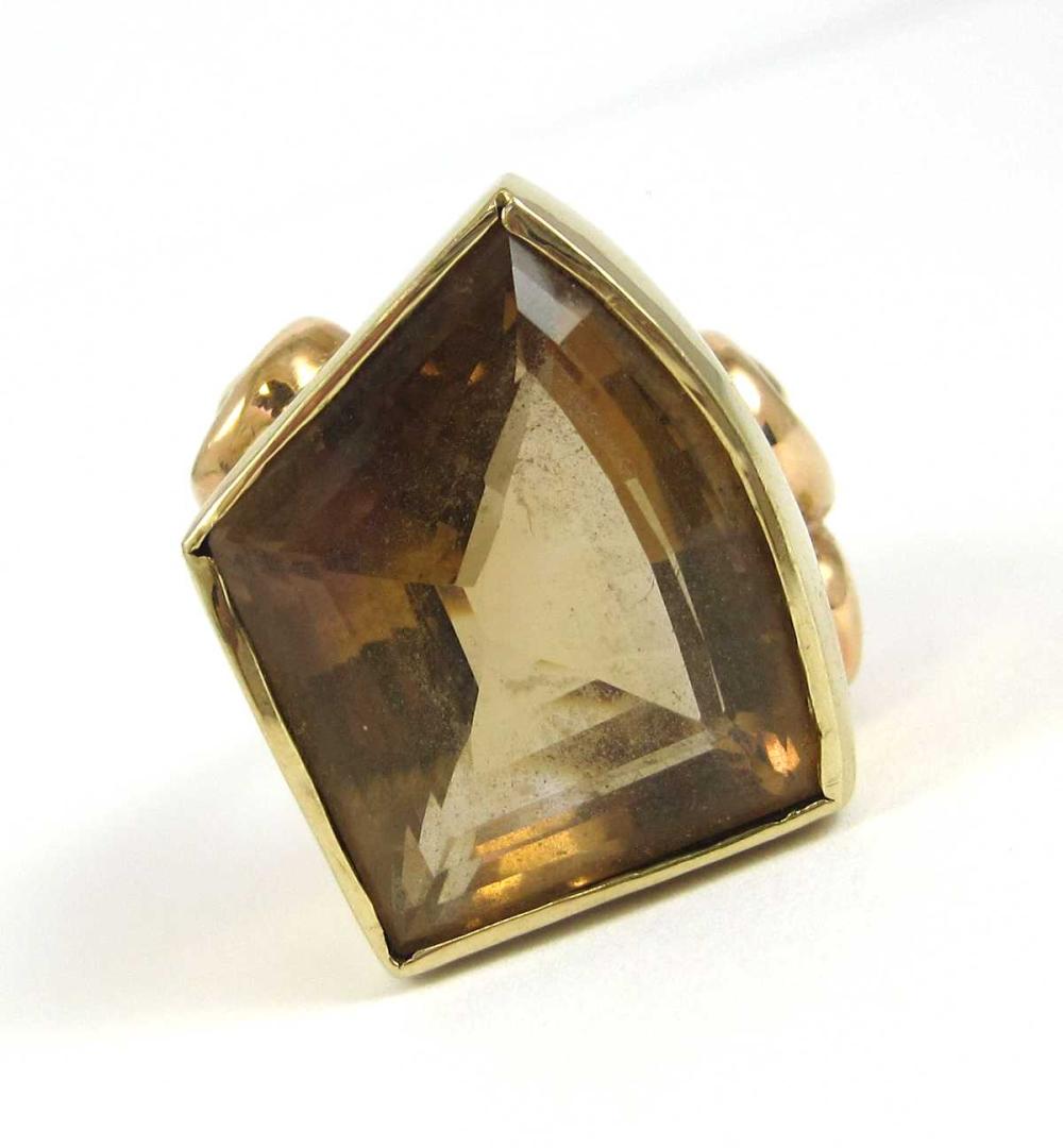 CITRINE AND FOURTEEN KARAT GOLD