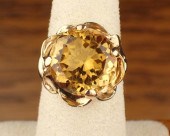 CITRINE AND FOURTEEN KARAT GOL