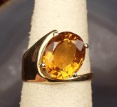 CITRINE AND FOURTEEN KARAT GOL