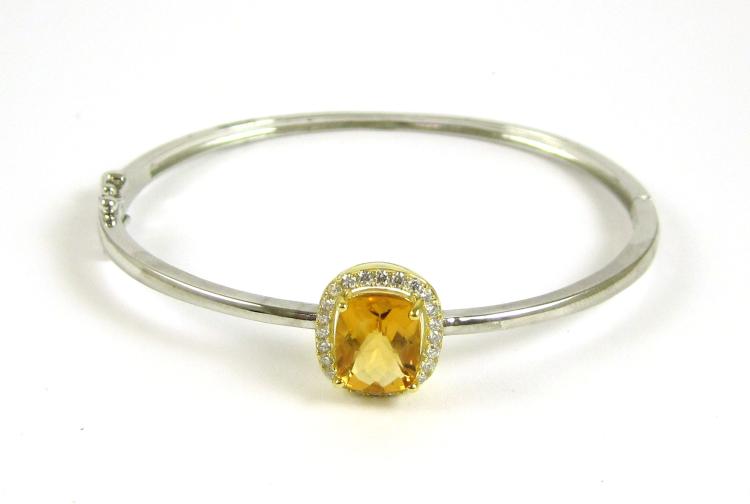 CITRINE, DIAMOND AND FOURTEEN KARAT