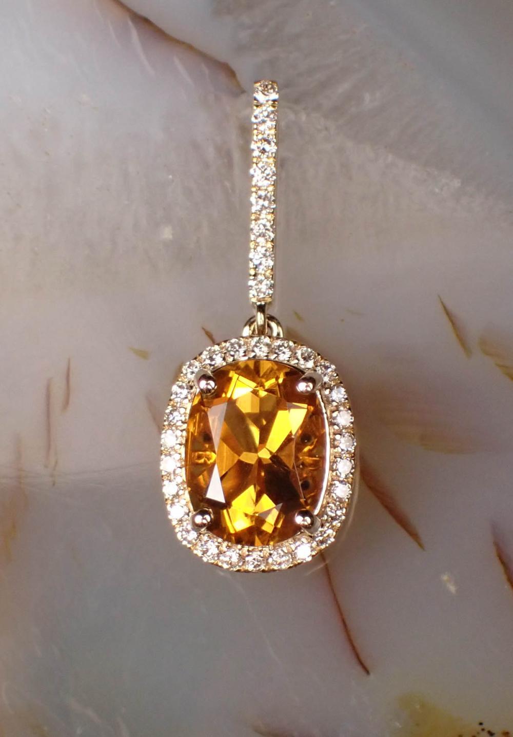 CITRINE, DIAMOND AND FOURTEEN KARAT