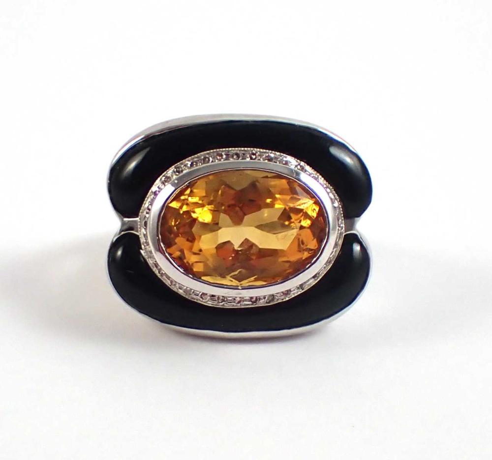 CITRINE, DIAMOND, BLACK ONYX AND
