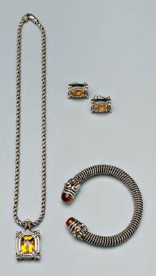 Citrine, gold and silver suite of