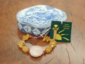 CITRINE, ROSE QUARTZ AND AGATE