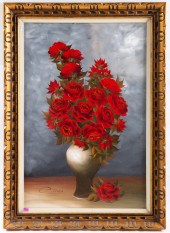 CITROEN. ROSES IN A VASE, OIL