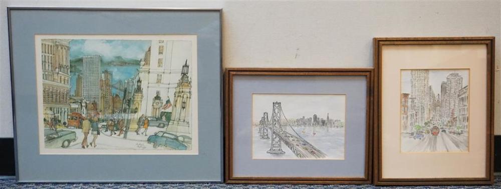 CITY SCENES, THREE ASSORTED COLOR