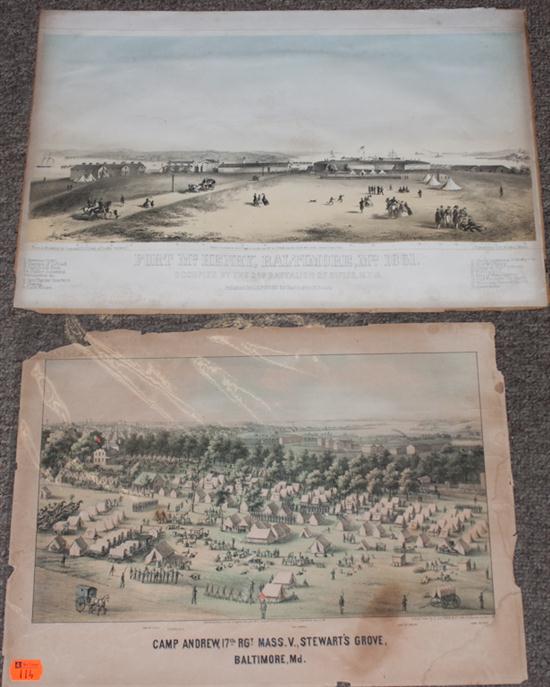 [Civil War Camp Views] Two items 1)