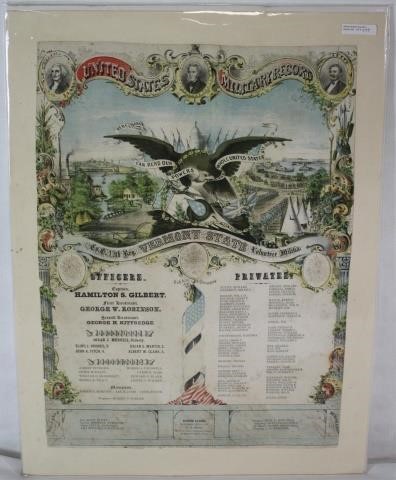 CIVIL WAR COLORED BROADSIDE