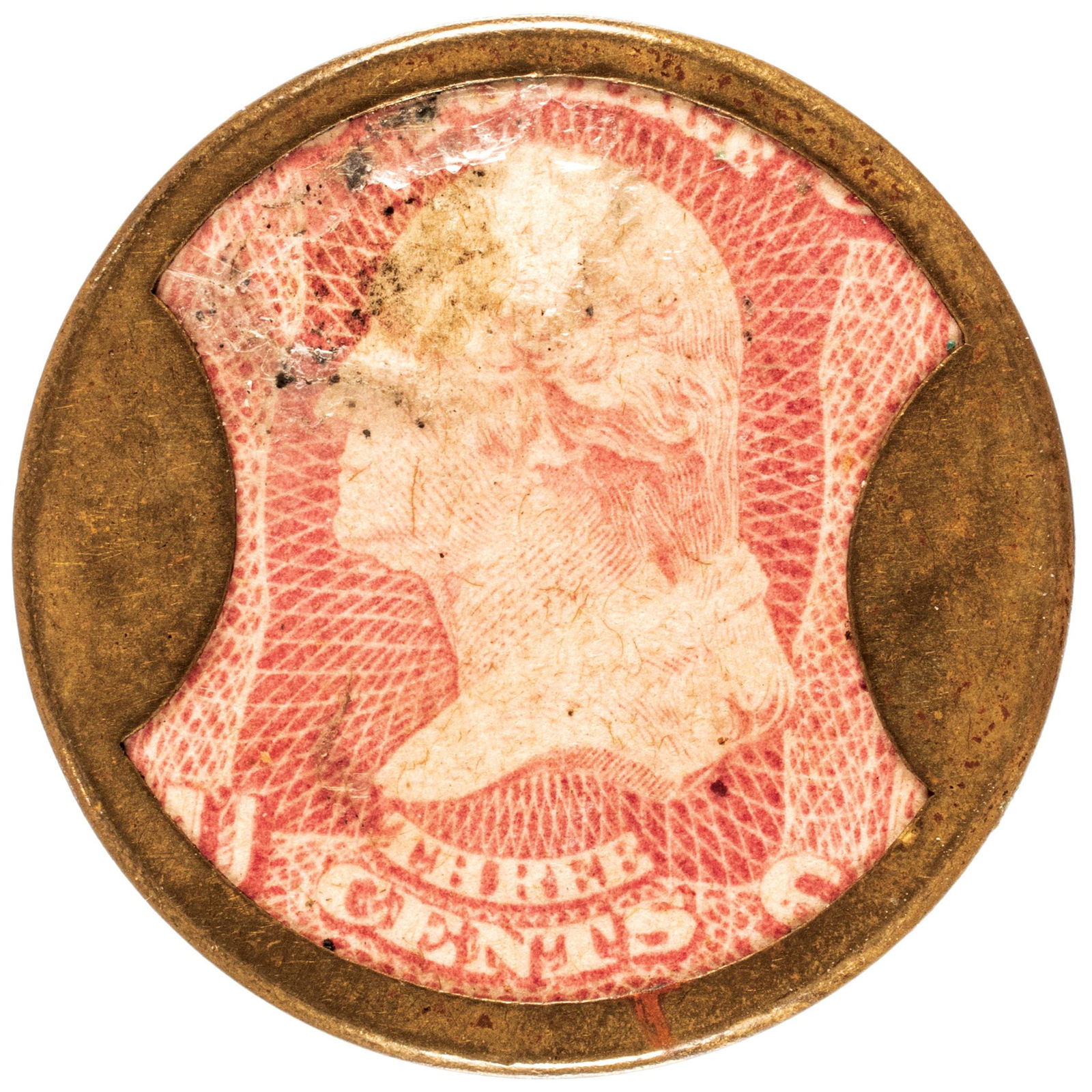 CIVIL WAR ENCASED POSTAGE STAMP
