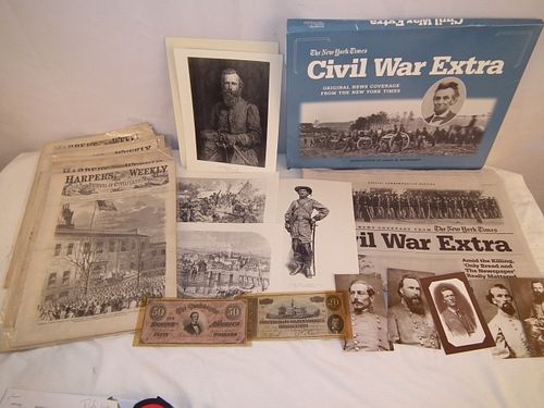 CIVIL WAR EPHEMERA & MONEYLot of