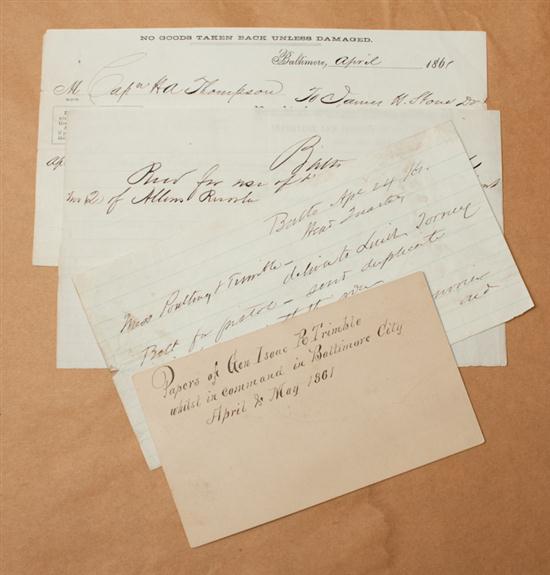 [Civil War Ephemera] Three hand