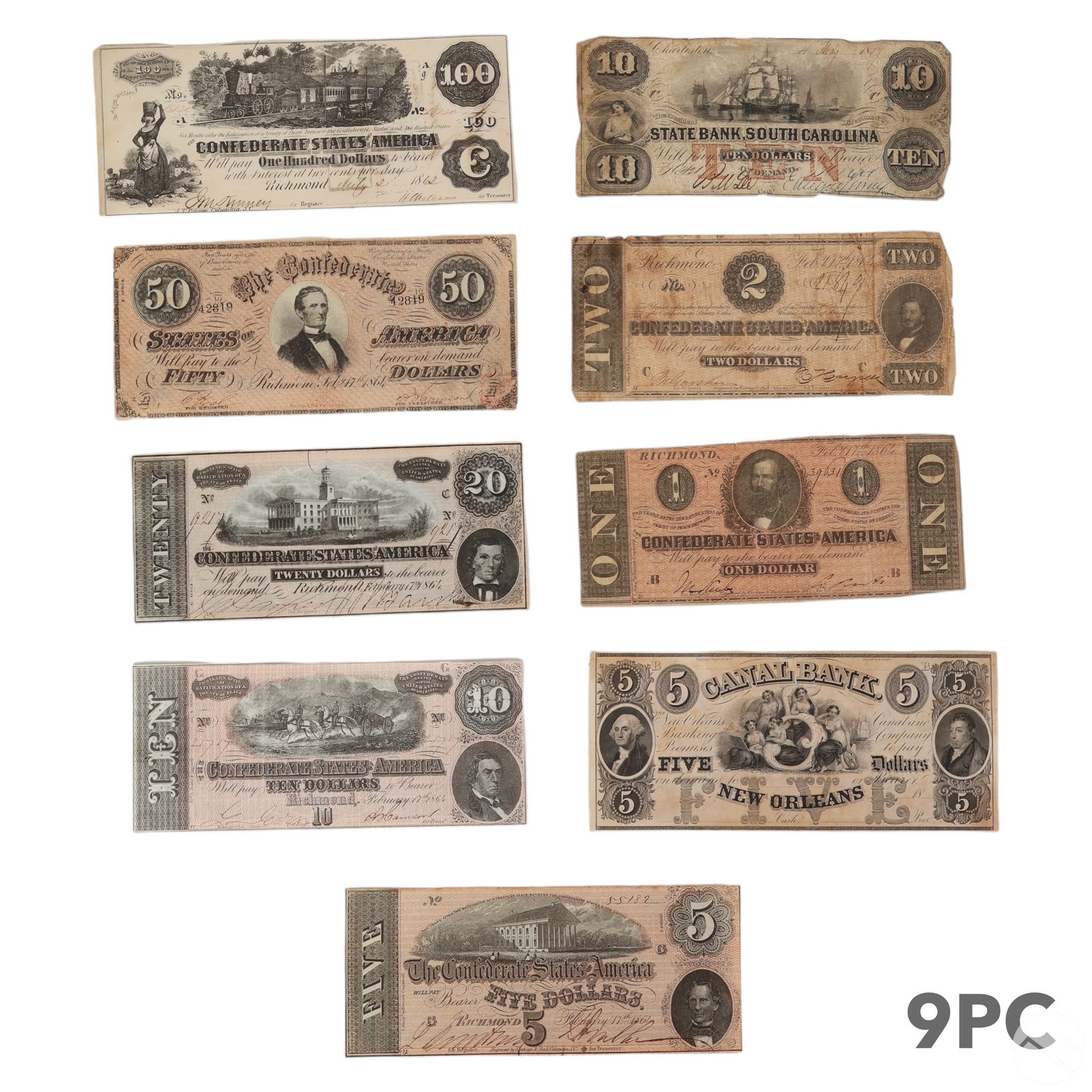 CIVIL WAR ERA BANK NOTE CONFEDERATE