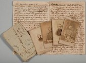 CIVIL WAR ERA LETTER AND 4 CDV