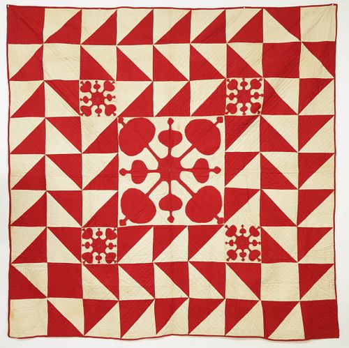 CIVIL WAR ERA QUILT, "TRIANGLES