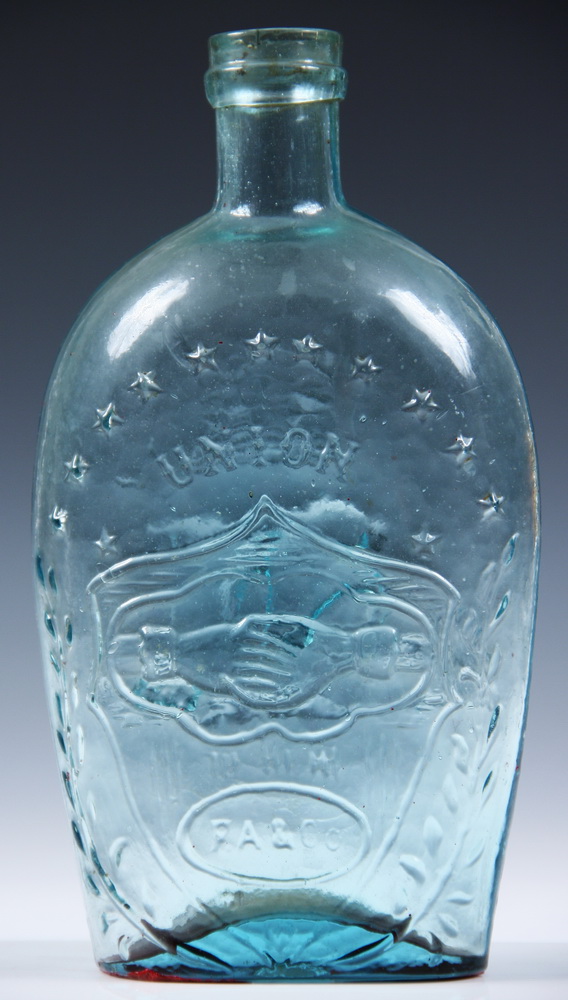CIVIL WAR GLASS LIQUOR FLASK - Pale