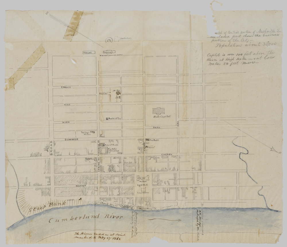 Civil War Manuscript Map of
