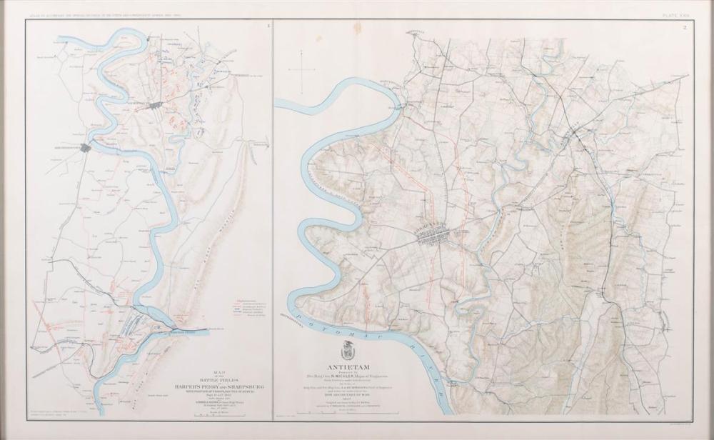 CIVIL WAR MAP 1892, HARPER'S FERRY,