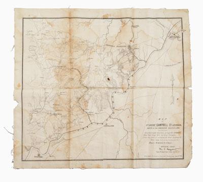 Civil War map of Georgia, "Map of